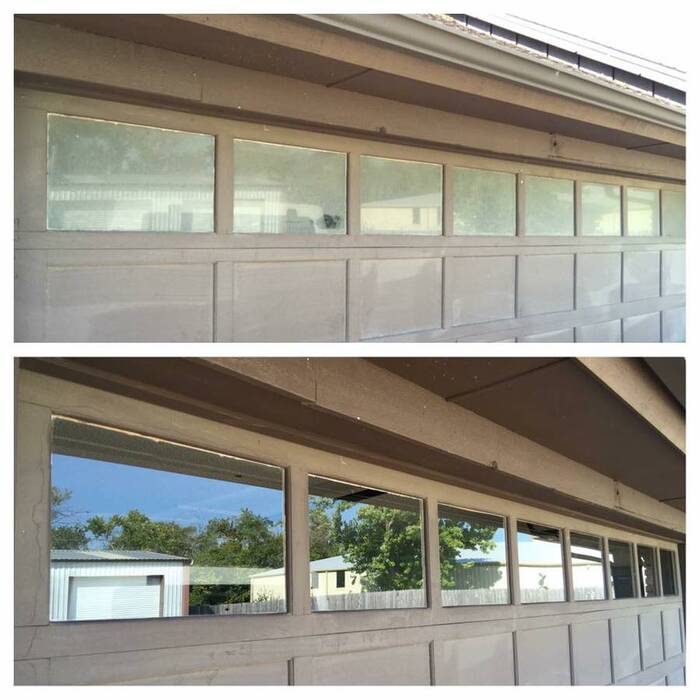 Before and after Garage windows