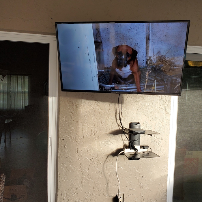 RESIDENTIAL TV WALL MOUNT OUTSIDE PATIO