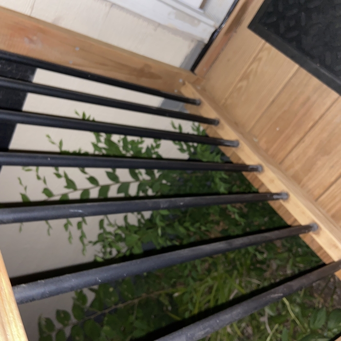 Close up of handrails