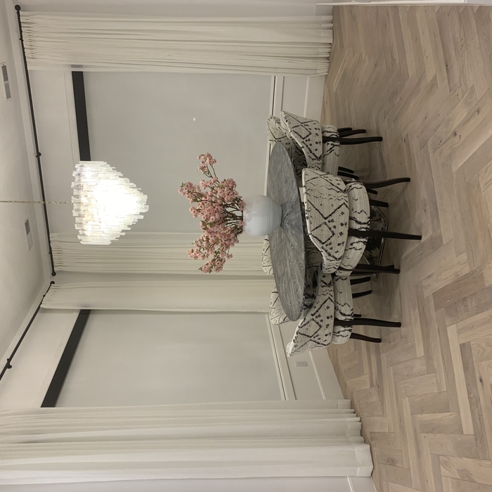 Drapery on Roller Shades