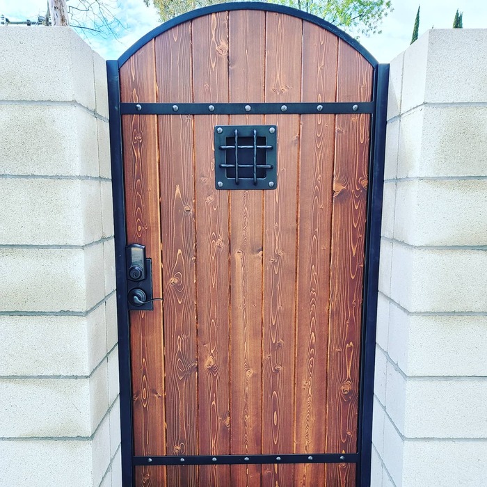 Arched Metal Gate w/ Wood