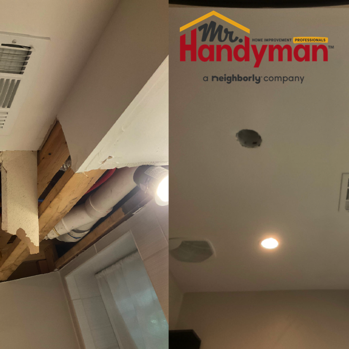 ceiling repair in bathroom