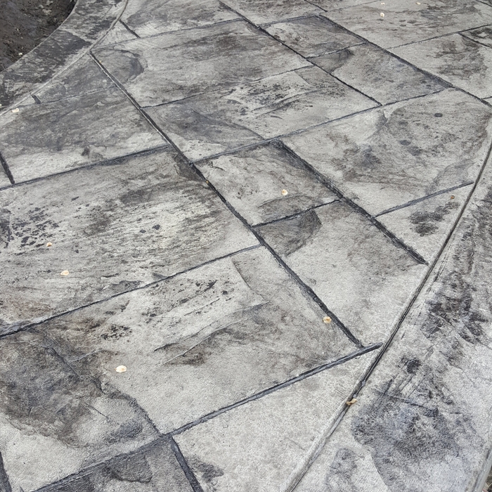 Stamped walk with border
