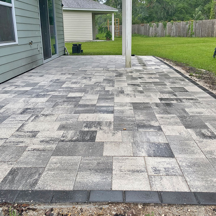 White/Pewter Paver Patio