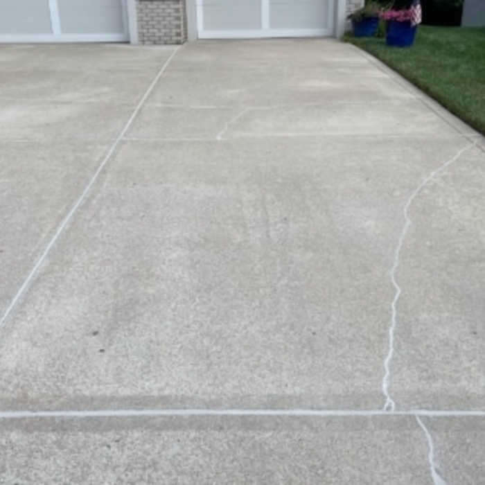 Repaired concrete driveway
