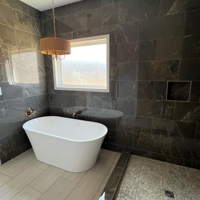 Free standing tub and shower