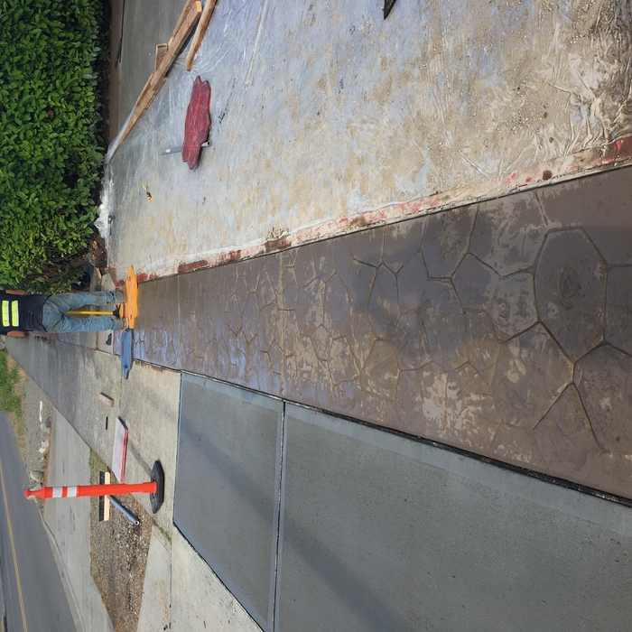 stamped border and sidewalk in progress