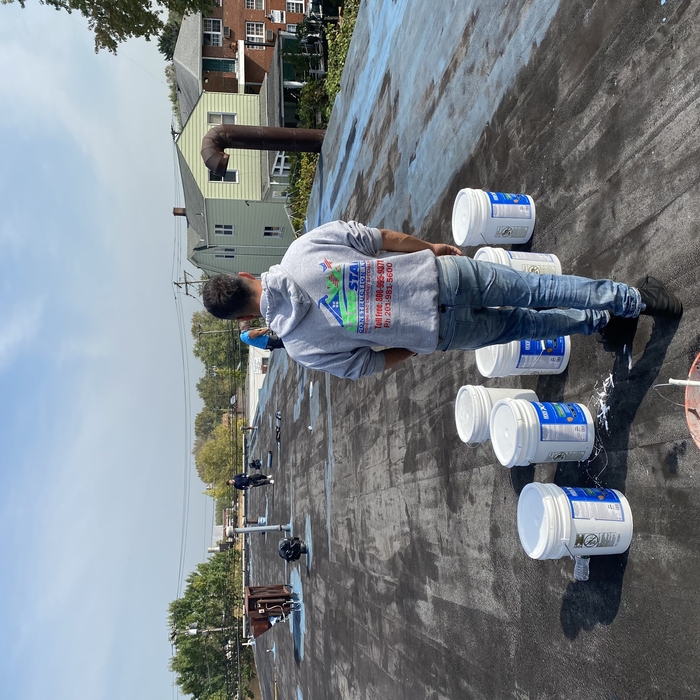 Flat roof silicone coating