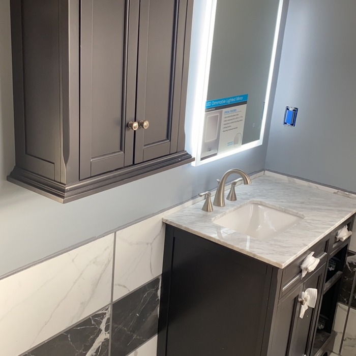 Vanity, Cabinet, and Mirror
