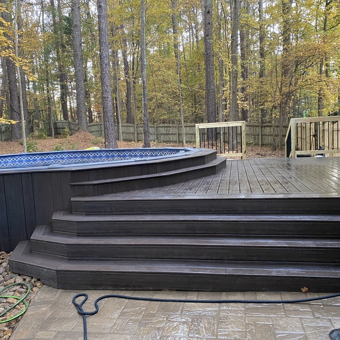Composite Decking with wide steps