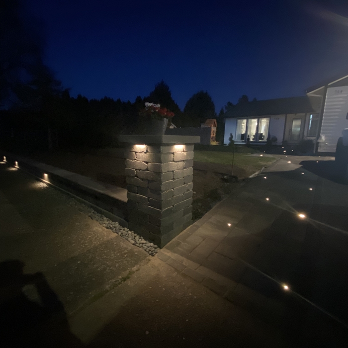 Paver Column With Outdoor lighting
