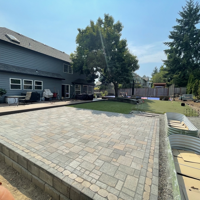 Paver patio and turf area