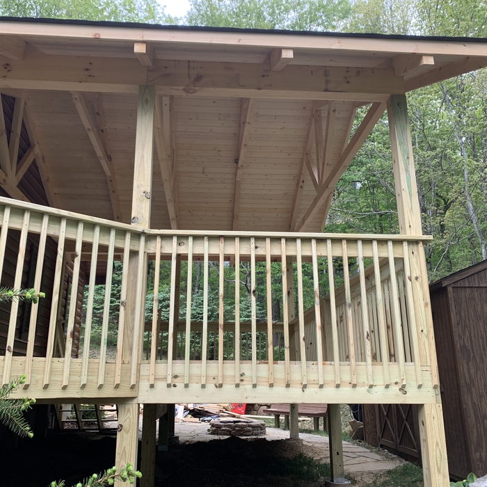 Mountain cabin deck