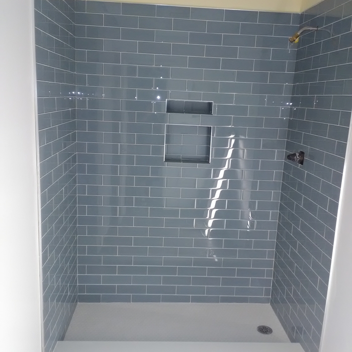 Subway style bathroom tile