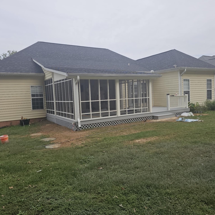 Added porch and gutter
