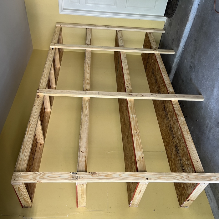 building shelves in the garage