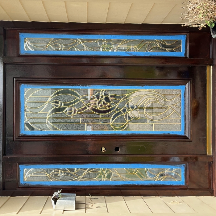 exterior door staining