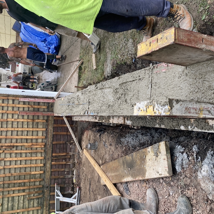 Concrete pour for foundation.