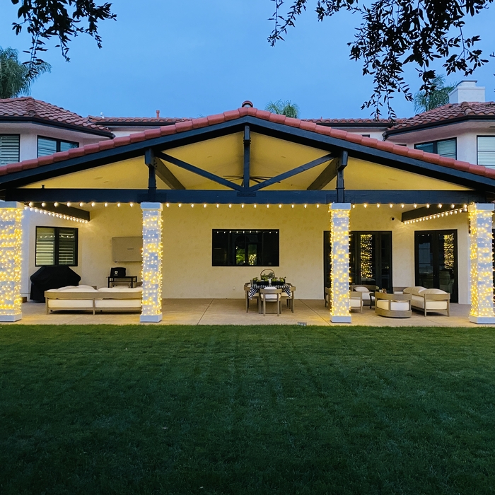 Warm White LED Pillars and overhead lighting