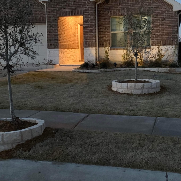 Stone flower beds