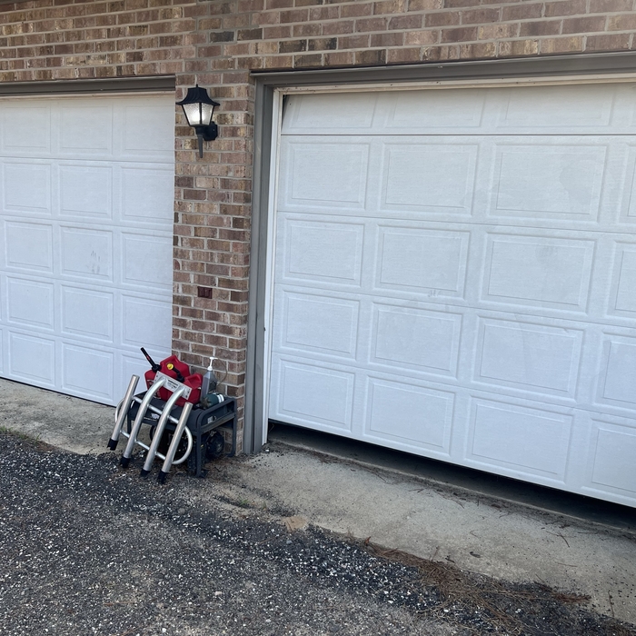 2 Short Raised Panel Garage Doors