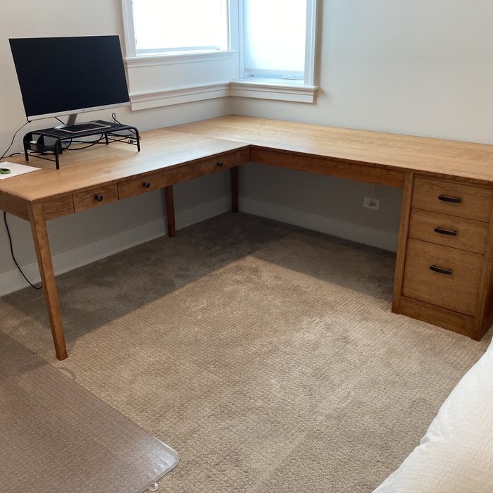 L-Shaped Cherry Desk