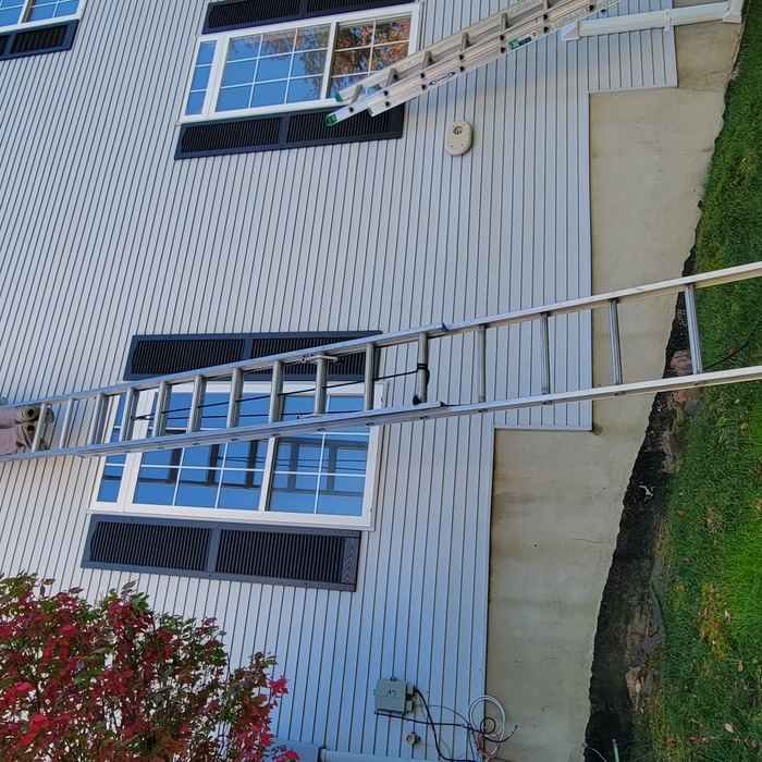 Outdoor Window Washing. High Windows