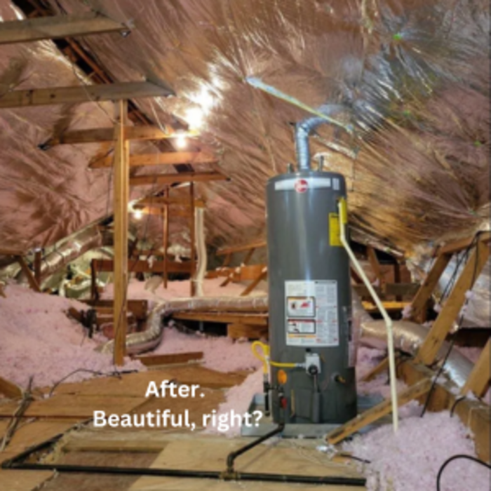 After radian barrier and new insulation