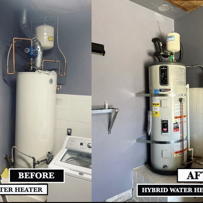 Before and After Of A Hybrid Water Heater