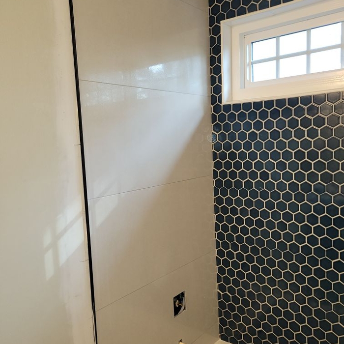 the shower pipe is ready for the plumber