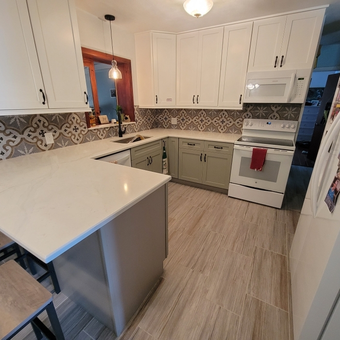 tile work on wall and floor