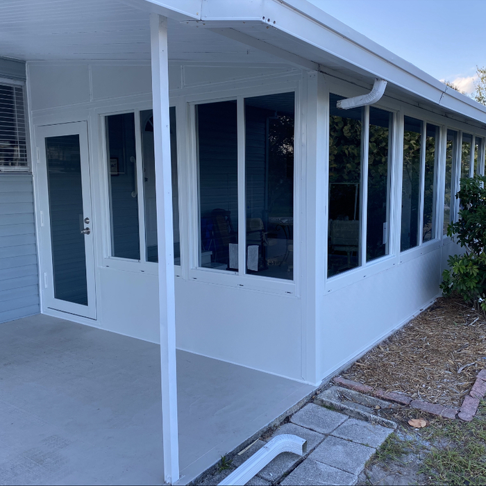 enclosed porch area