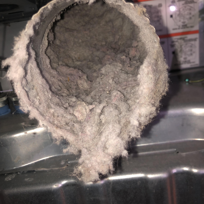 Backfill into dryer! Fire hazard!