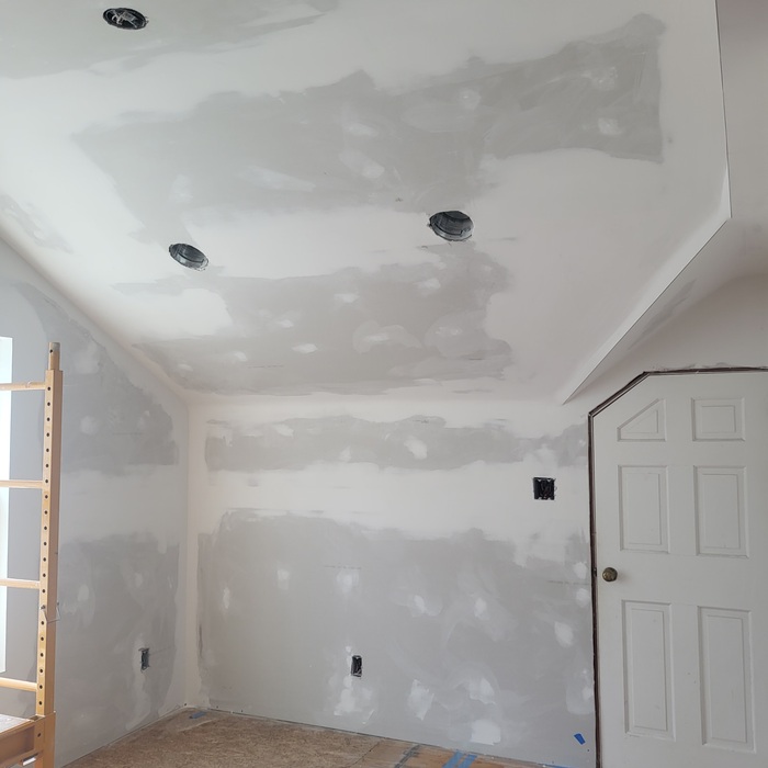 Attic with drywall