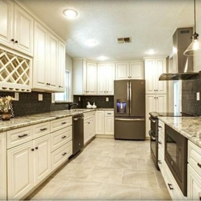 Antique white cabinets