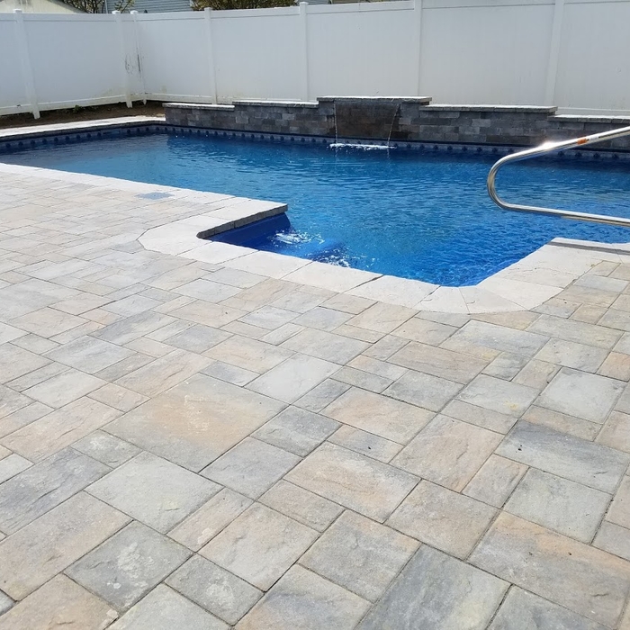 Pool with Pavers and Waterfall