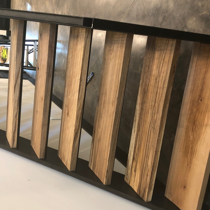 Steel stairs with wood treads