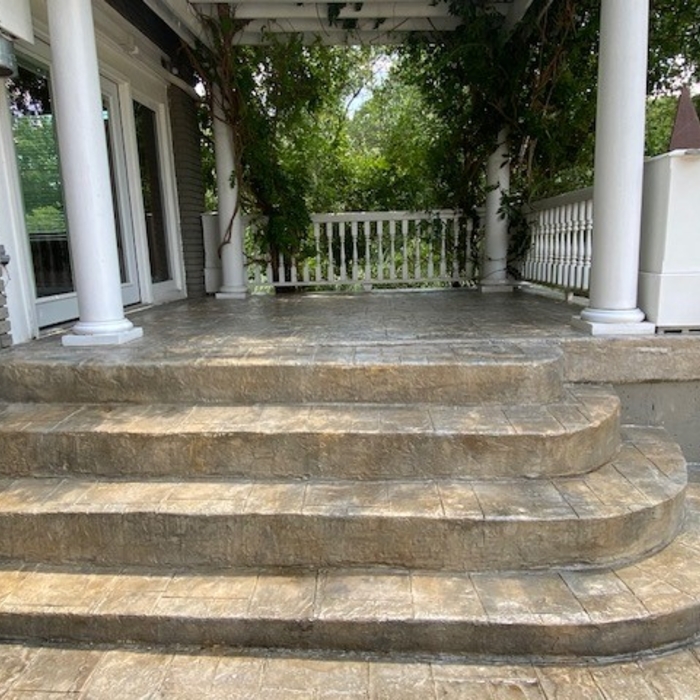 Stamped concrete overlay