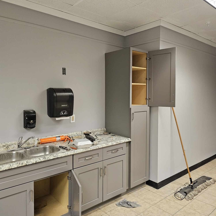 New cabinet, 3000 sqft tile installation and wall