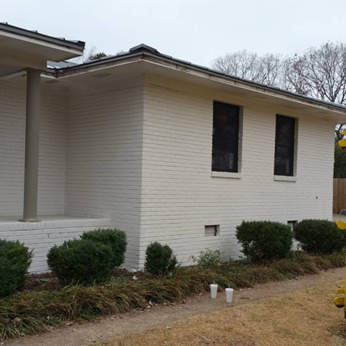 finish paint on brick