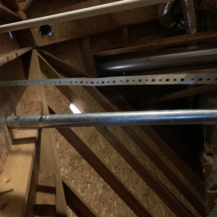The dryer vent resecured to the vent and roof
