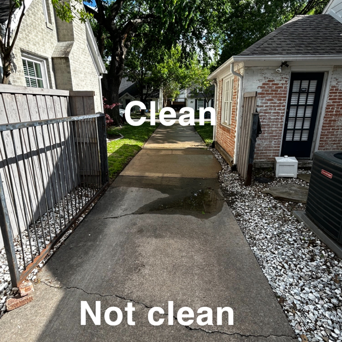 Pressure washing driveway