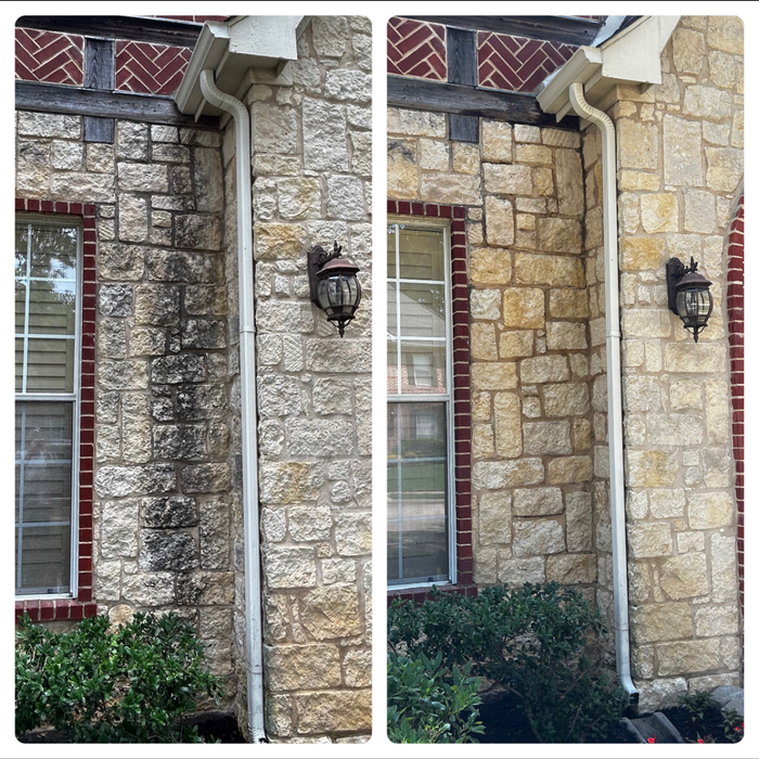 Soft washing limestone