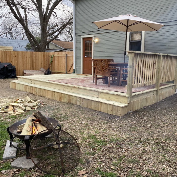 Treated Pine Deck with railing