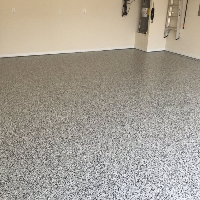 Flake epoxy garage