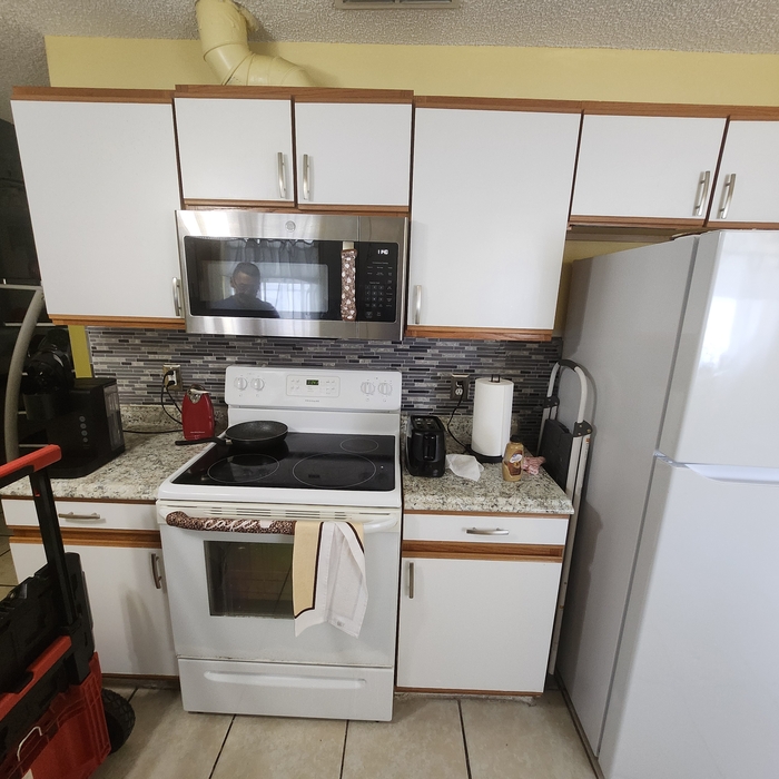 Stove Wall and Fridge before