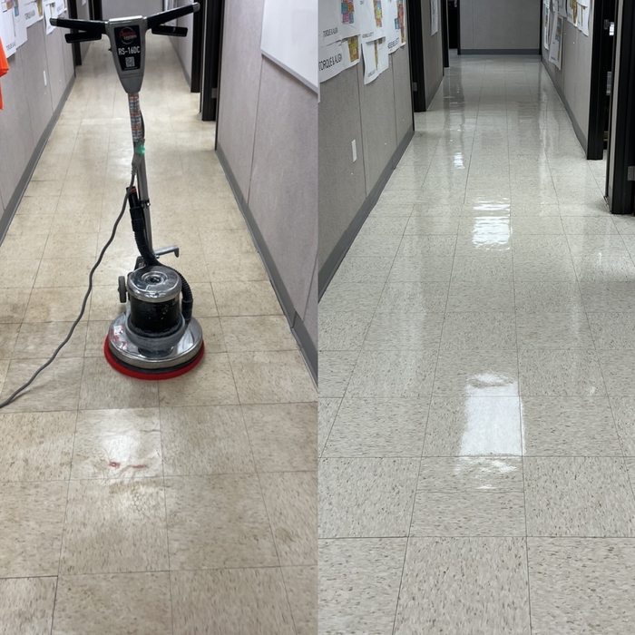 Floor strip and wax