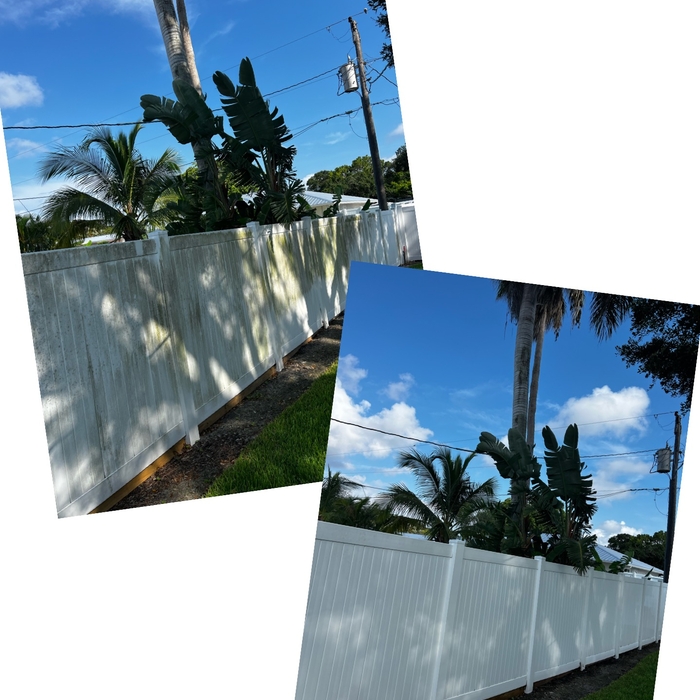 White Vinyl Fence Cleaning