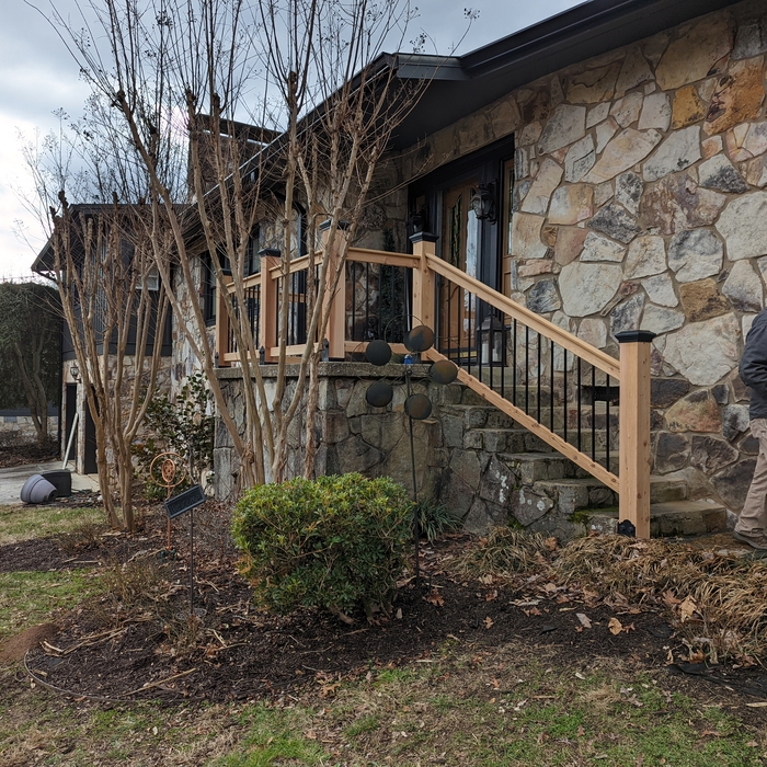 Cedar porch railing