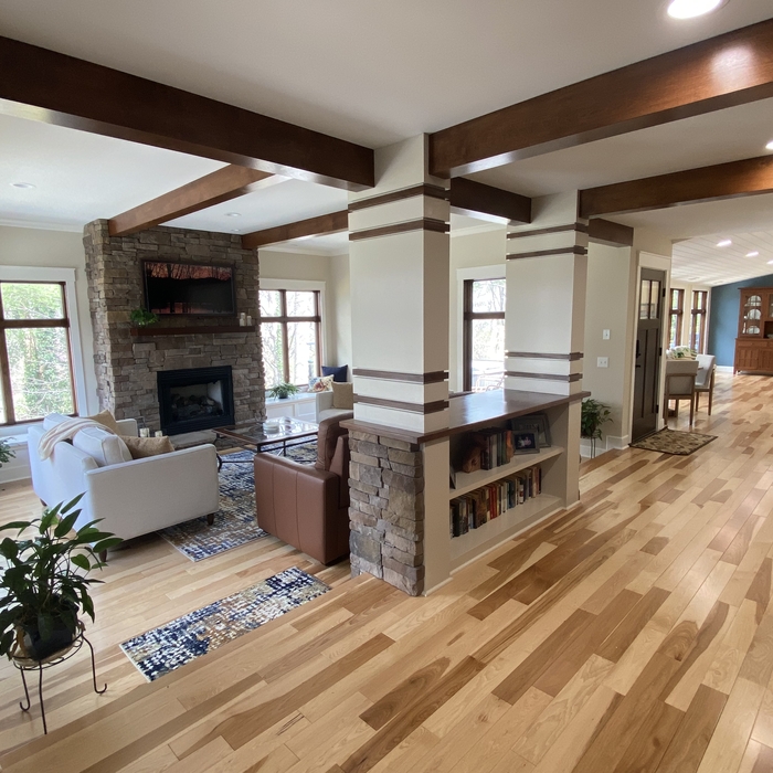 Living room with custom trim